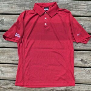 Nike Men's Short Sleeve Red Golf Polo - Medium